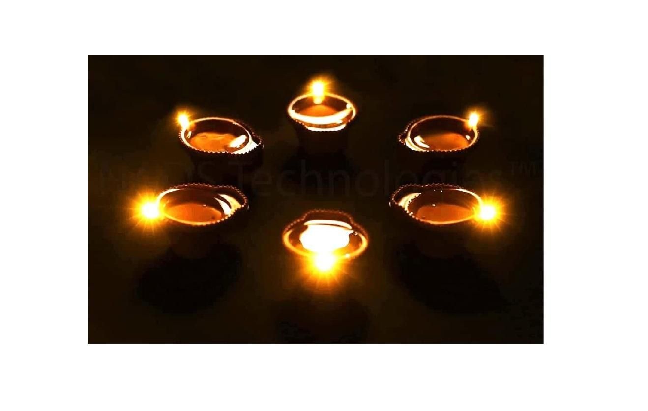 LED Light Water Sensor Diyas Plastic with Ambient Lights(Pack of 6/12/18/24)
