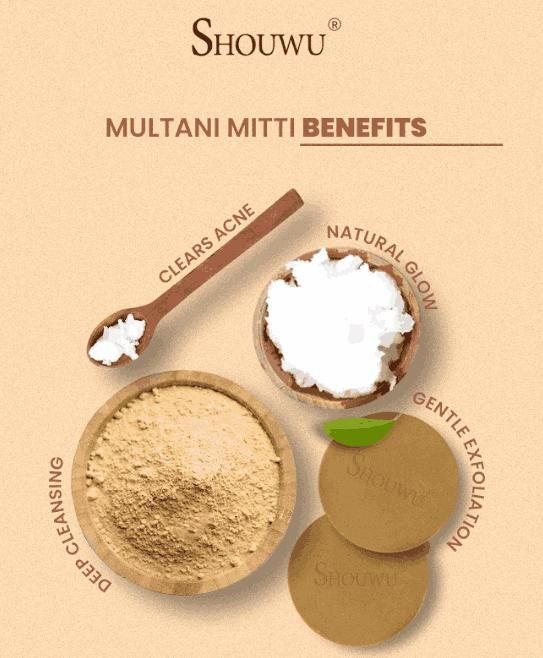 Shoumu Multani Mitti Glycerin Soap 100g each (Buy 2 Get 1 Free)