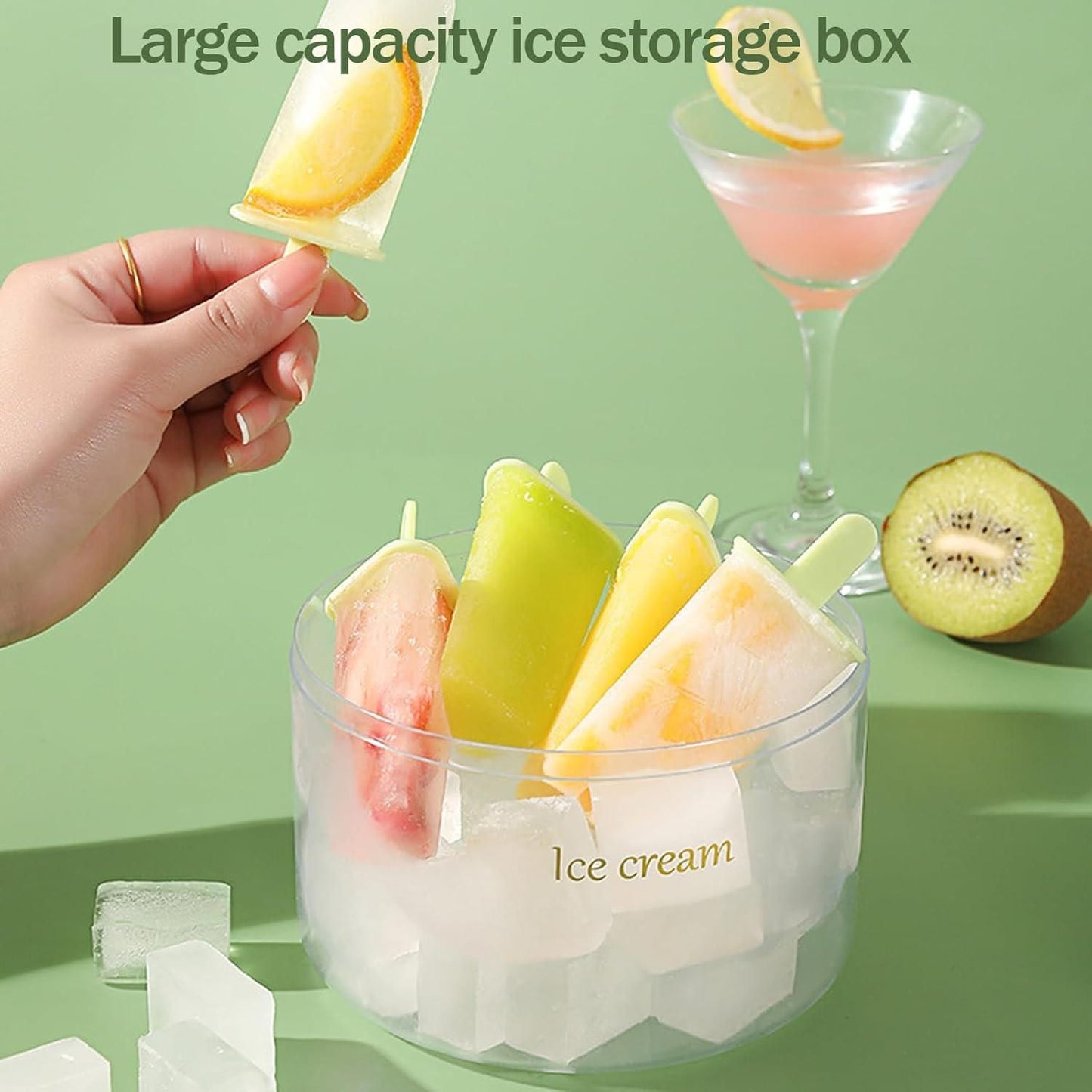 Reusable DIY 8 Pieces Ice Cream Pop Mold
