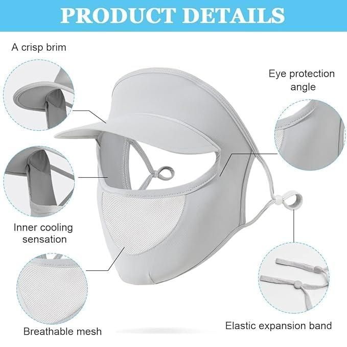 Unisex Outdoor Cycling Sunshade Cap with Face Mask