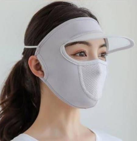Unisex Outdoor Cycling Sunshade Cap with Face Mask