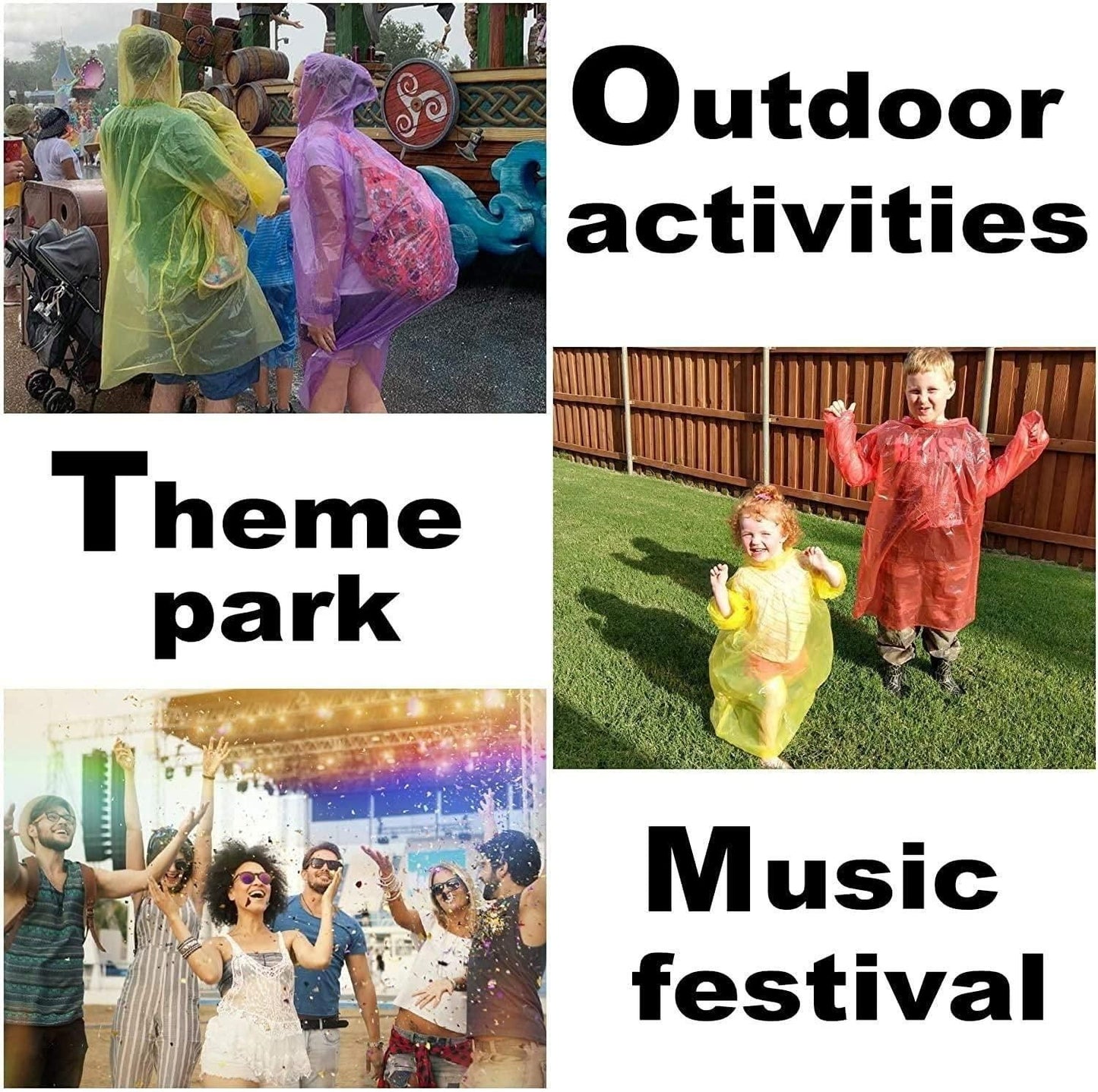 Fully Reusable Wallet Rain Card Rain Coat for Adults (Set of 5) Multicolour