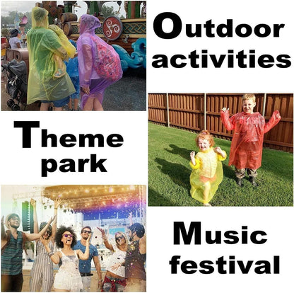Fully Reusable Wallet Rain Card Rain Coat for Adults (Set of 5) Multicolour