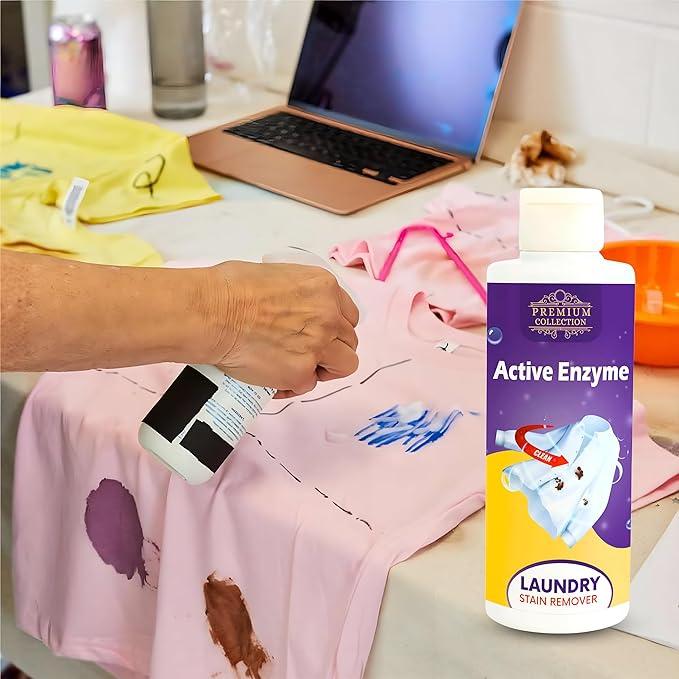 Laundry Stain Remover Active Enzyme Liquid Instant Spot Cleaning 100ml (Buy 1 Get 1 Free)
