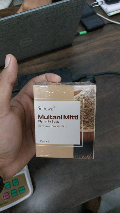 Shoumu Multani Mitti Glycerin Soap 100g each (Buy 2 Get 1 Free)