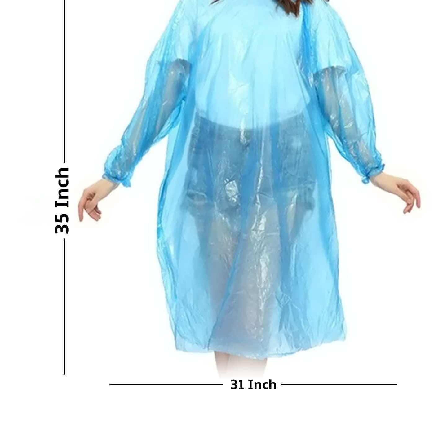 Fully Reusable Wallet Rain Card Rain Coat for Adults (Set of 5) Multicolour
