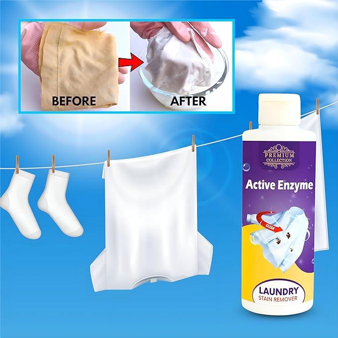 Laundry Stain Remover Active Enzyme Liquid Instant Spot Cleaning 100ml (Buy 1 Get 1 Free)