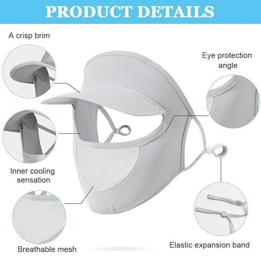 Unisex Outdoor Cycling Sunshade Cap with Face Mask