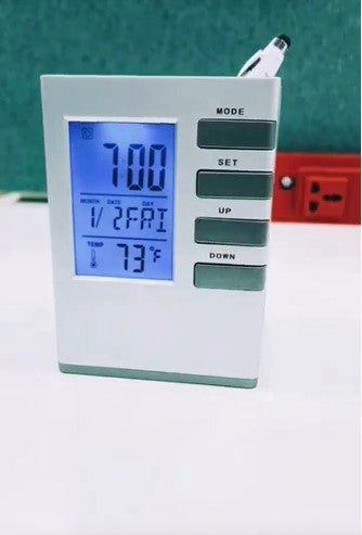 Pen Holder cum LCD Display Digital Alarm Clock