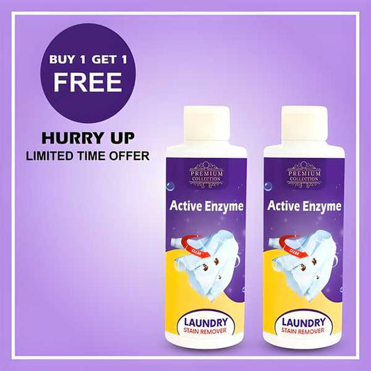 Laundry Stain Remover Active Enzyme Liquid Instant Spot Cleaning 100ml (Buy 1 Get 1 Free)